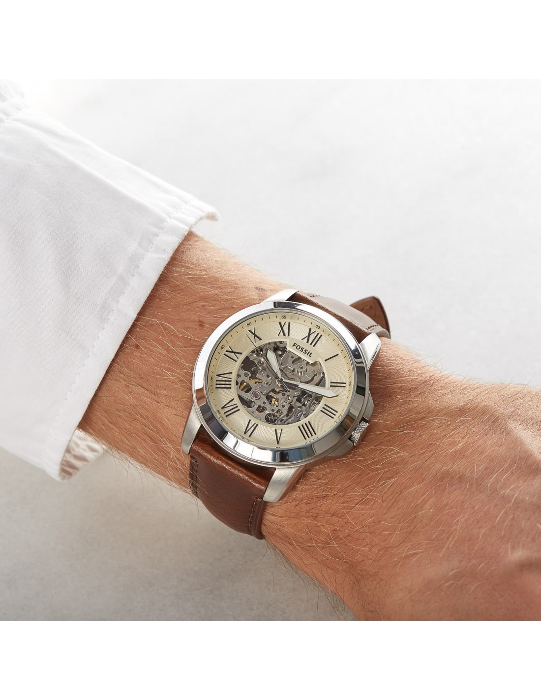 Ceas de mana barbati Fossil Automatic Grant Skeleton ME3099