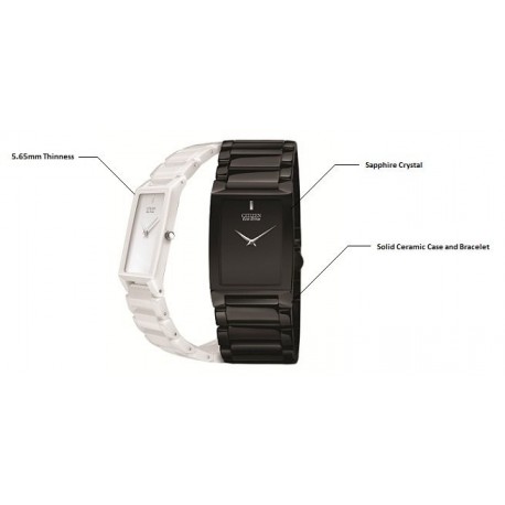 Citizen  ar3040 – 56 A Stiletto Blade Stiletto White Dial Ceramic Bracelet AR3040-56A | CITIZEN
