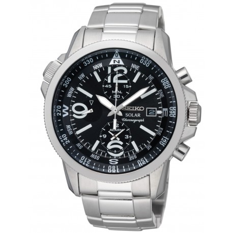 Ceas de mana barbatesc Seiko Pilot Solar Chronograph SSC075P1