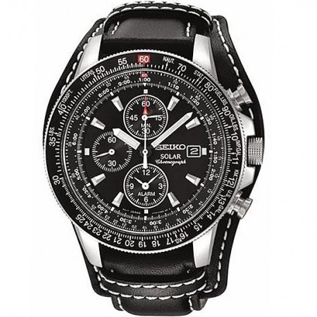 Ceas barbatesc Seiko Solar Flightmaster Chronograph Pilot SSC009P2
